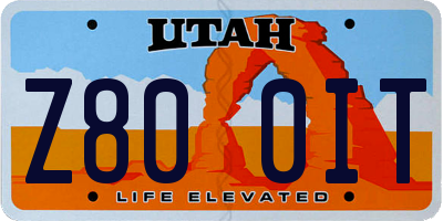 UT license plate Z800IT