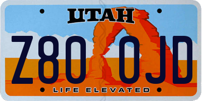 UT license plate Z800JD