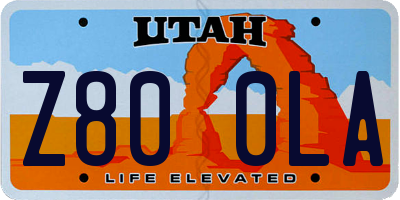 UT license plate Z800LA