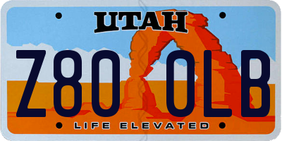 UT license plate Z800LB