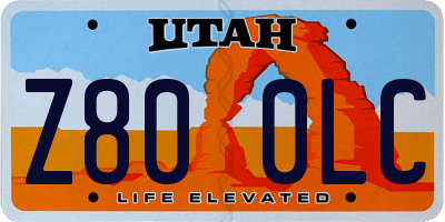 UT license plate Z800LC