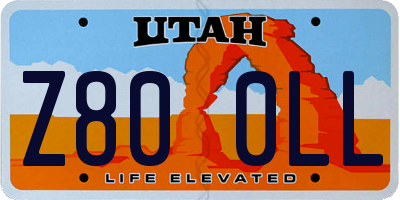 UT license plate Z800LL