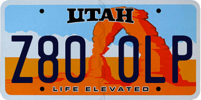 UT license plate Z800LP