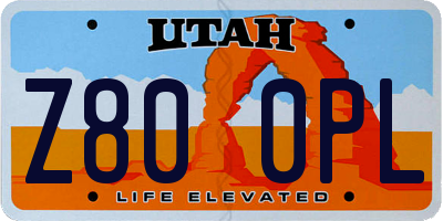 UT license plate Z800PL