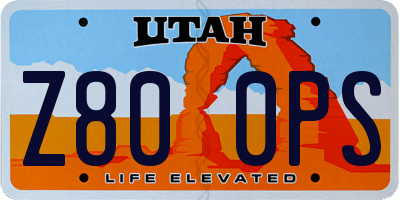 UT license plate Z800PS