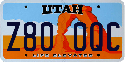 UT license plate Z800QC