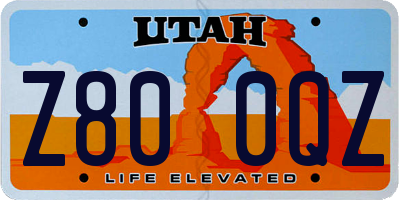 UT license plate Z800QZ