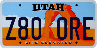 UT license plate Z800RE