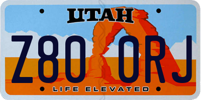 UT license plate Z800RJ