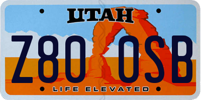 UT license plate Z800SB