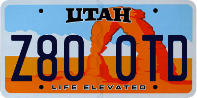 UT license plate Z800TD