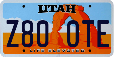 UT license plate Z800TE