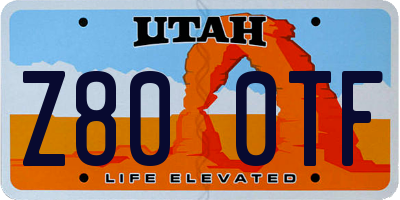 UT license plate Z800TF