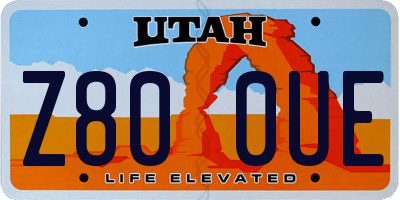 UT license plate Z800UE