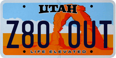 UT license plate Z800UT
