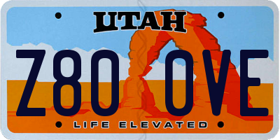 UT license plate Z800VE