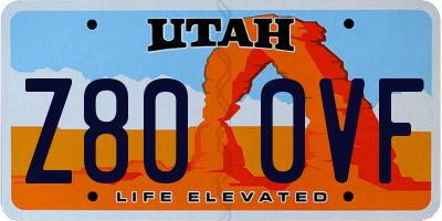 UT license plate Z800VF