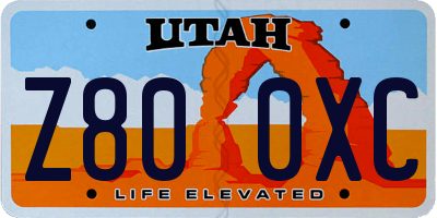 UT license plate Z800XC