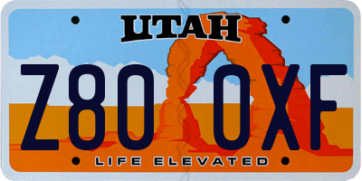 UT license plate Z800XF