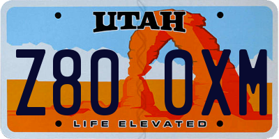 UT license plate Z800XM