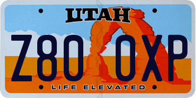 UT license plate Z800XP