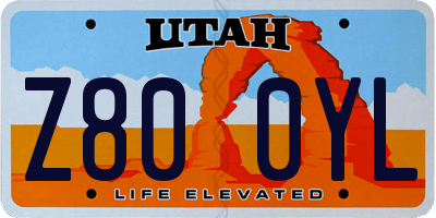 UT license plate Z800YL