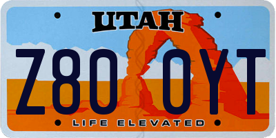UT license plate Z800YT