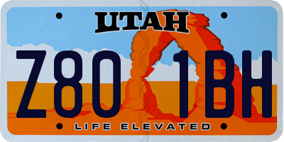 UT license plate Z801BH