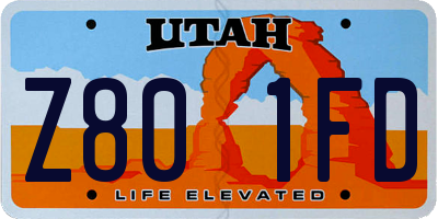 UT license plate Z801FD