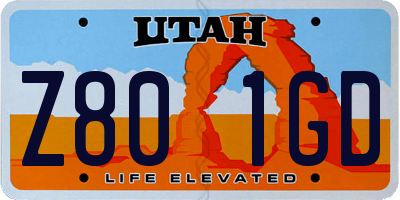 UT license plate Z801GD