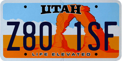 UT license plate Z801SF