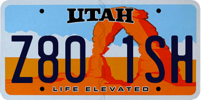 UT license plate Z801SH