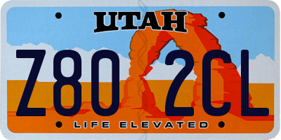 UT license plate Z802CL