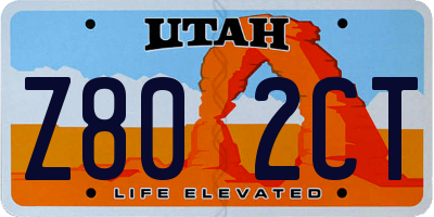 UT license plate Z802CT