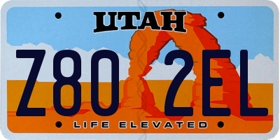 UT license plate Z802EL