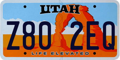 UT license plate Z802EQ