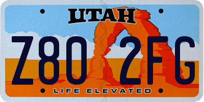UT license plate Z802FG