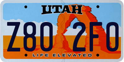 UT license plate Z802FO