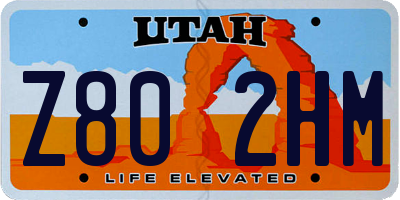 UT license plate Z802HM