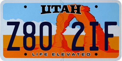 UT license plate Z802IF