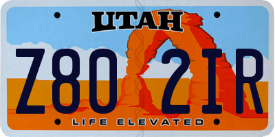 UT license plate Z802IR