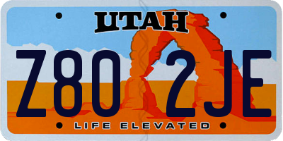 UT license plate Z802JE