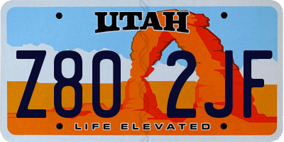 UT license plate Z802JF