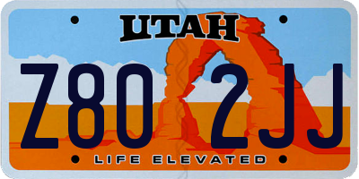 UT license plate Z802JJ