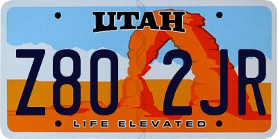 UT license plate Z802JR