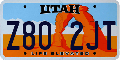 UT license plate Z802JT