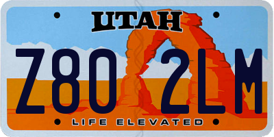 UT license plate Z802LM