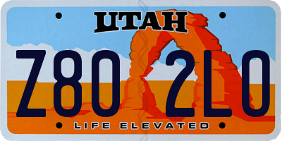 UT license plate Z802LO