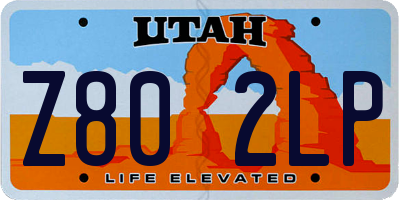 UT license plate Z802LP