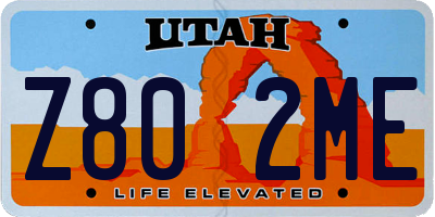 UT license plate Z802ME